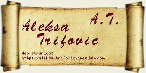 Aleksa Trifović vizit kartica
